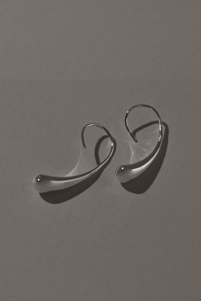 925 Silver Teardrop French Hook Earrings