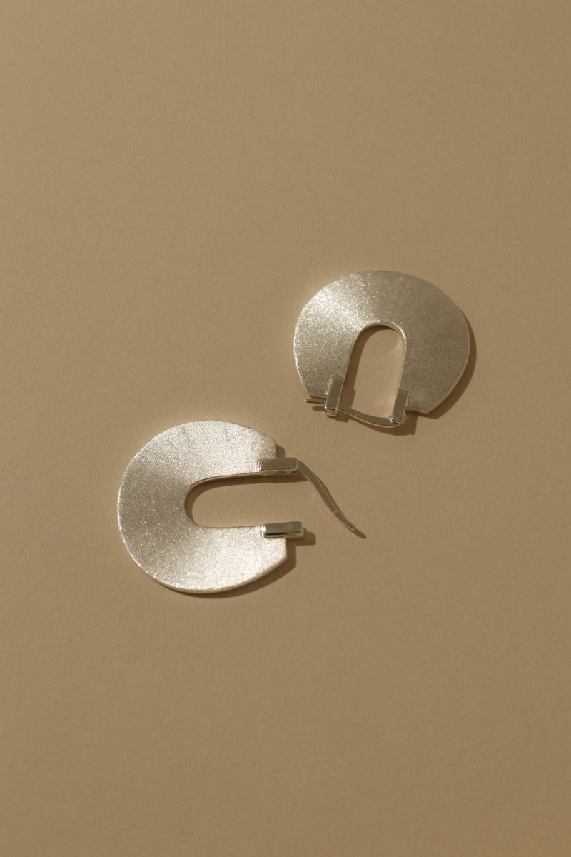 925 Silver Minimalist Disc Hoop Earrings