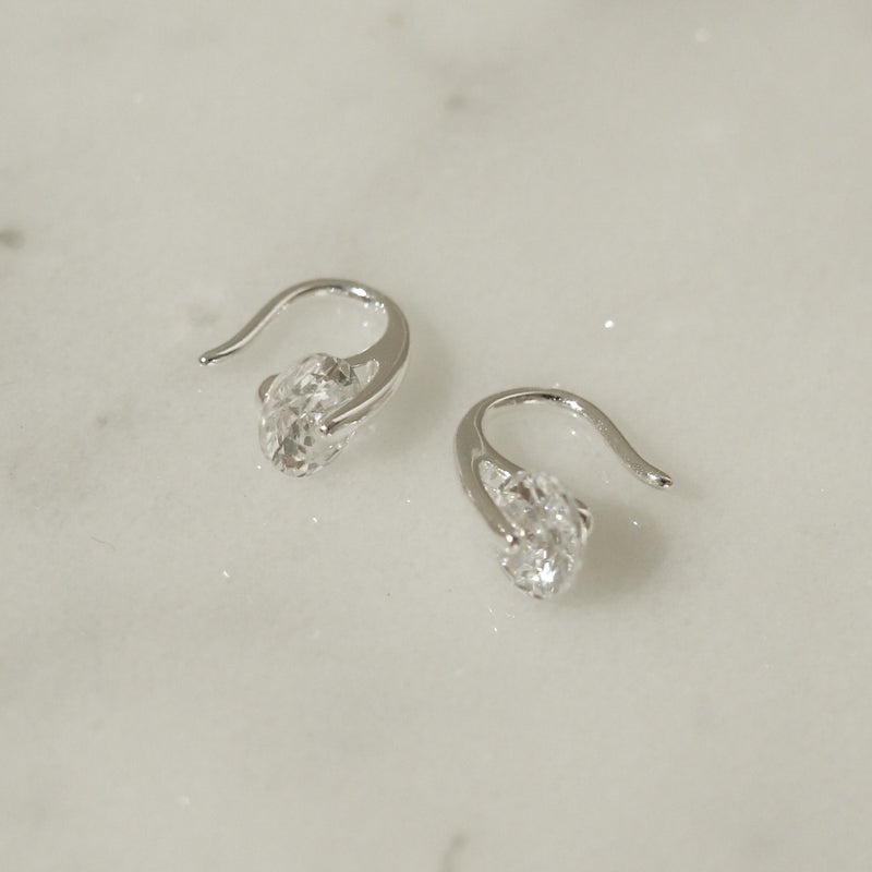 925 Silver Minimalist Cubic Petite Loop Through Earrings