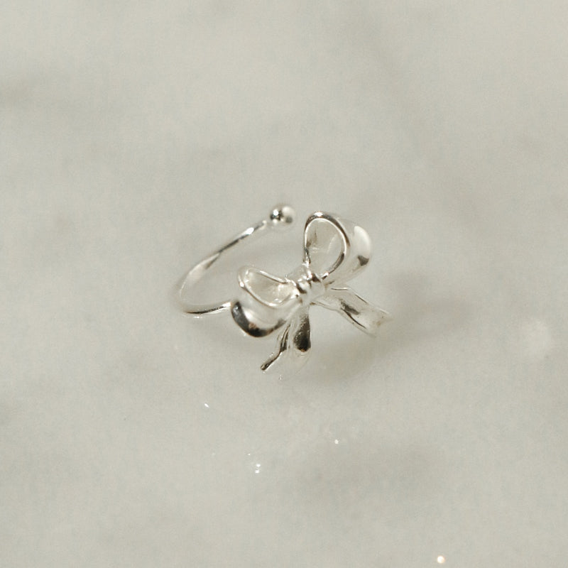 925 Silver Flowy Bow Ear Cuff