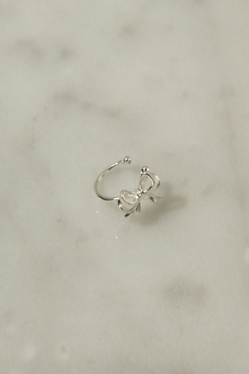 925 Silver Flowy Bow Ear Cuff