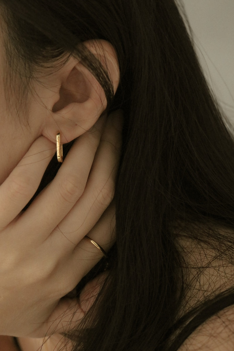 925 Silver Olencia Hoop Earrings, 14K Yellow Gold Vermeil