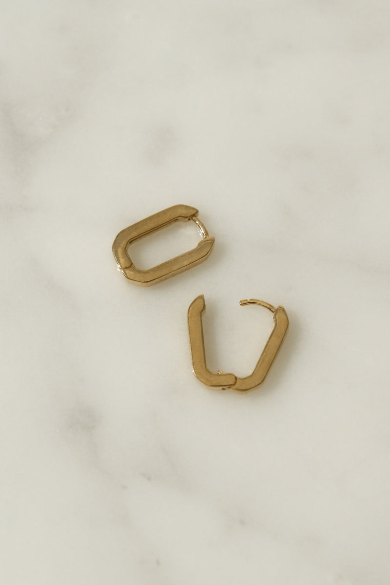 925 Silver Olencia Hoop Earrings, 14K Yellow Gold Vermeil