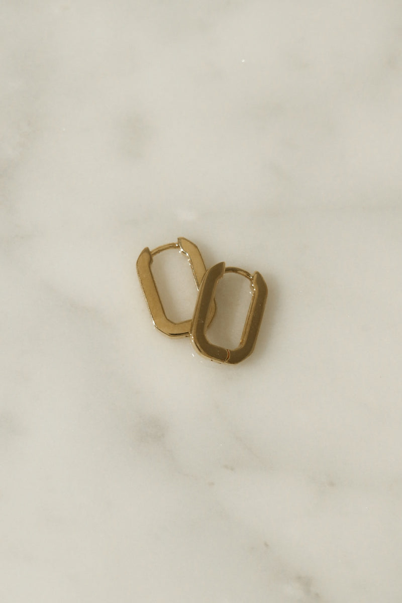 925 Silver Olencia Hoop Earrings, 14K Yellow Gold Vermeil