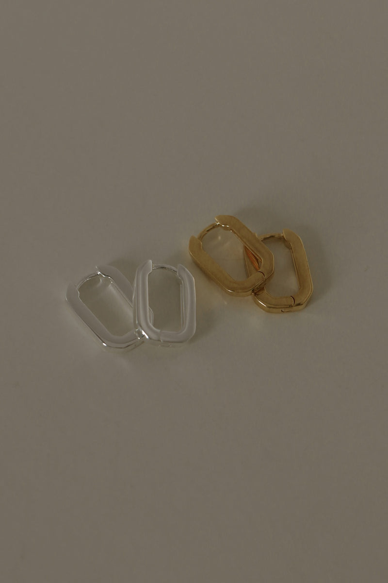 925 Silver Olencia Hoop Earrings, 14K Yellow Gold Vermeil