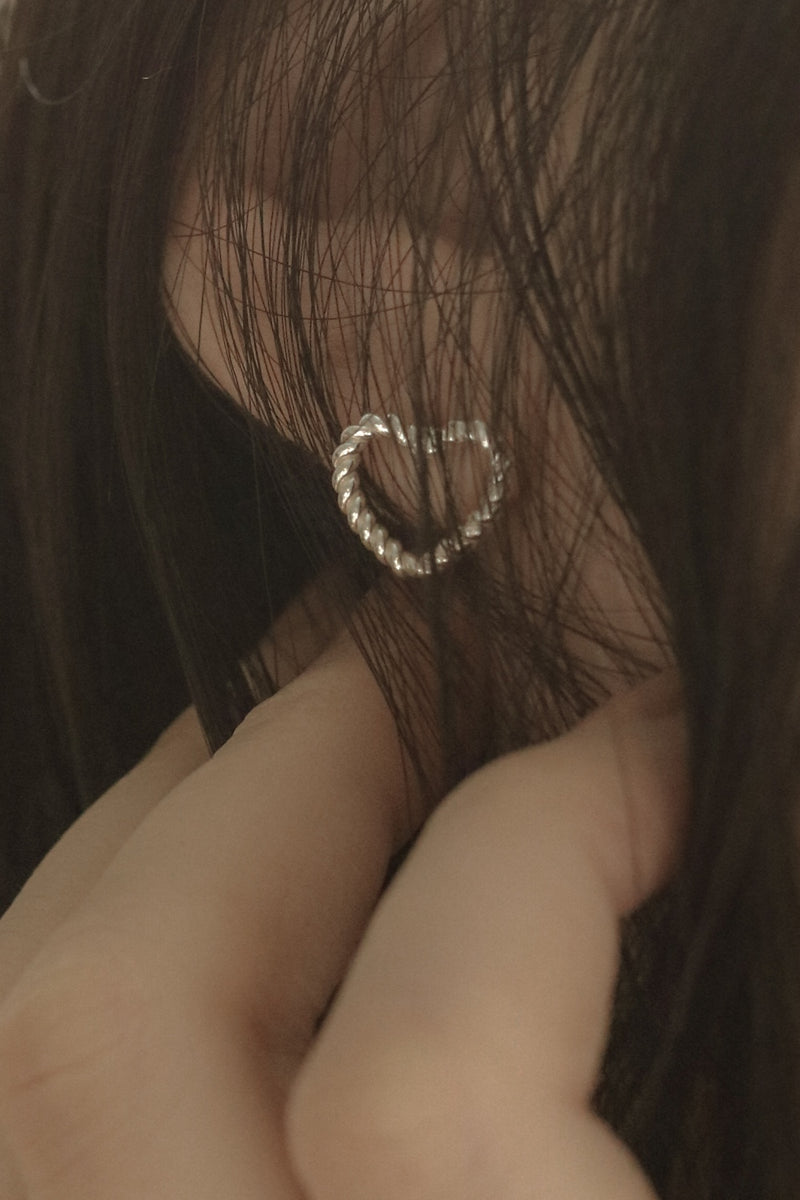 925 Silver Embrace Heart  Earrings