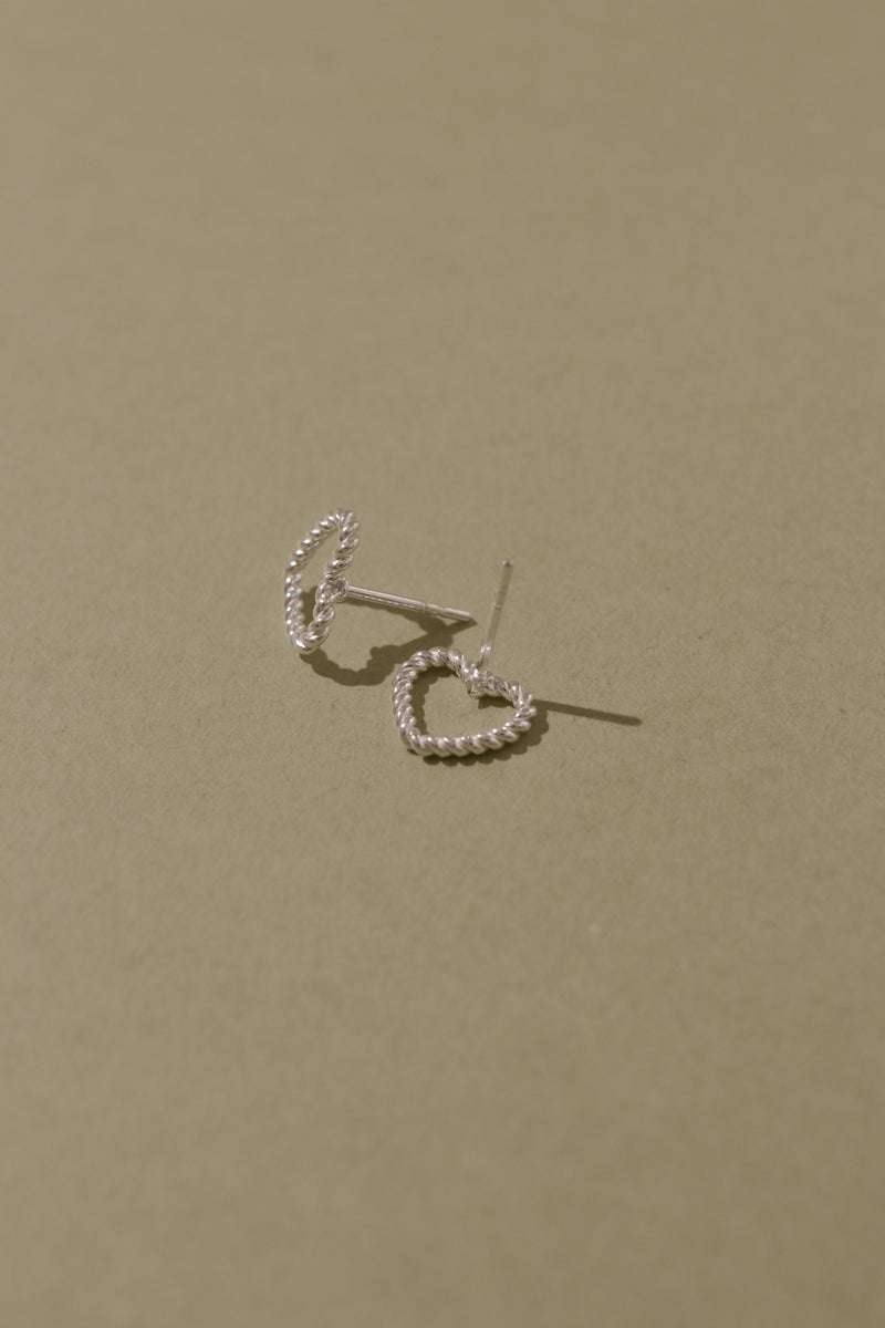 925 Silver Embrace Heart  Earrings