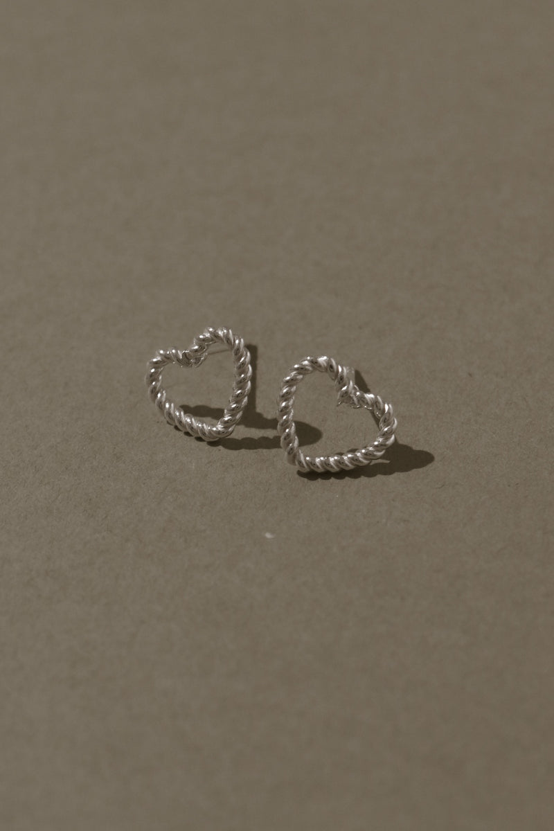 925 Silver Embrace Heart  Earrings