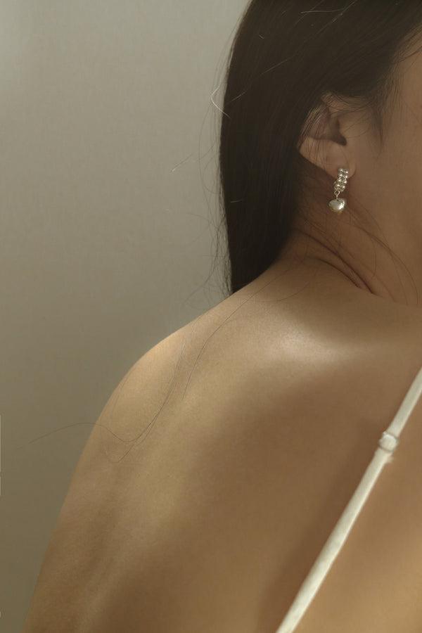 925 Silver Crescent Amour Earrings