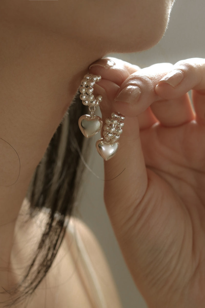 925 Silver Crescent Amour Earrings