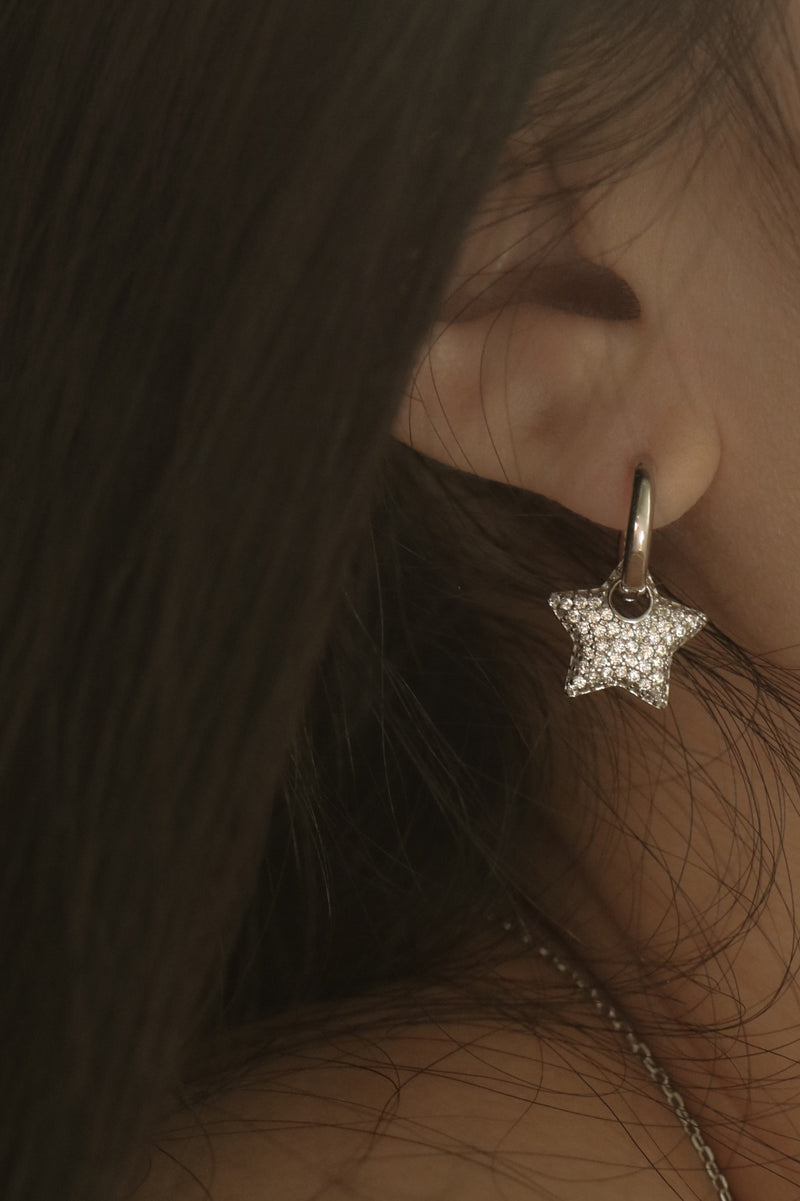 925 Silver Lustre Star Earrings
