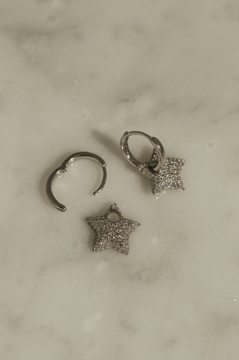 925 Silver Lustre Star Earrings