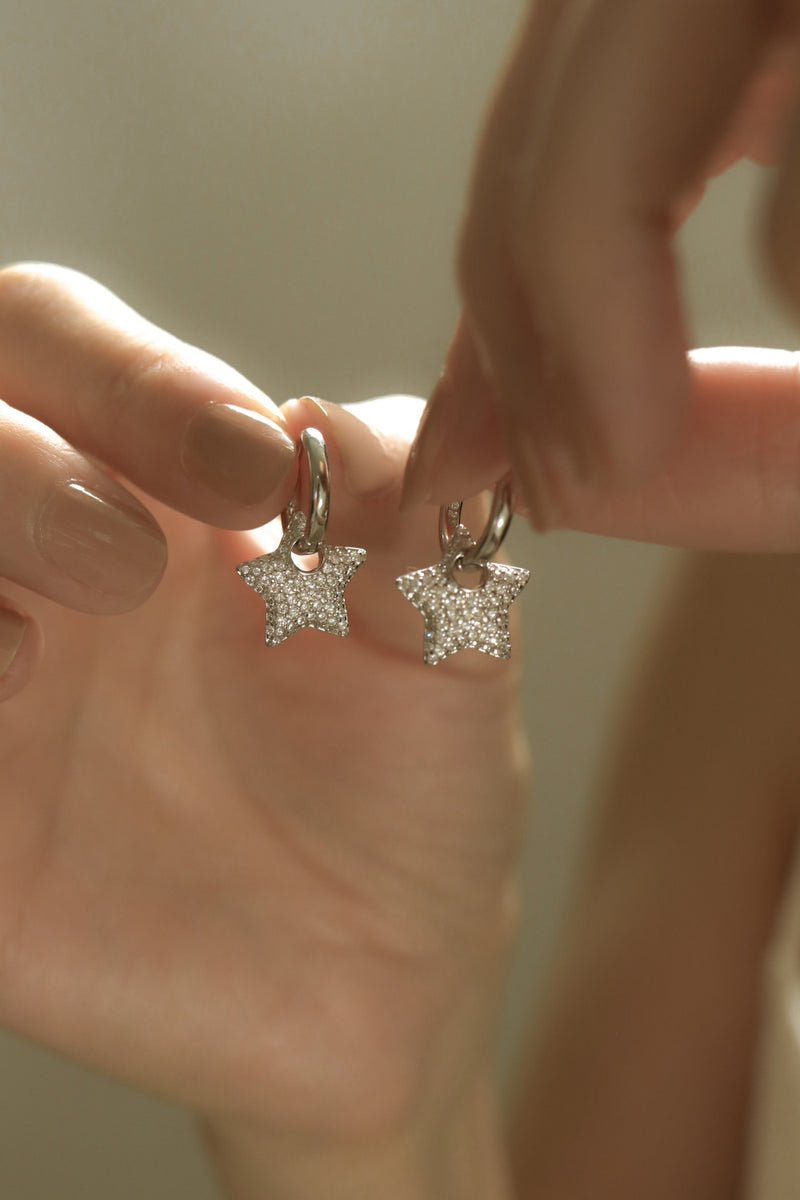925 Silver Lustre Star Earrings