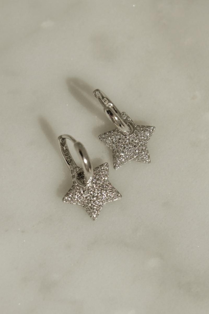 925 Silver Lustre Star Earrings