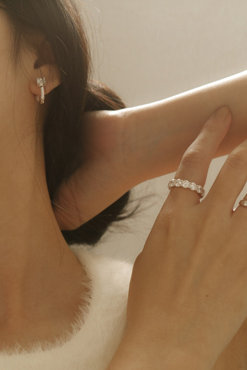 925 Silver Luminé Hoop Earrings