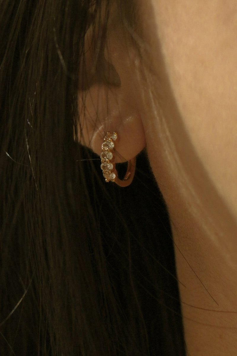 925 Silver Quintia Hoop Earrings, 14K Yellow Gold Vermeil