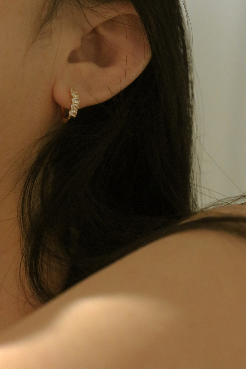 925 Silver Quintia Hoop Earrings, 14K Yellow Gold Vermeil