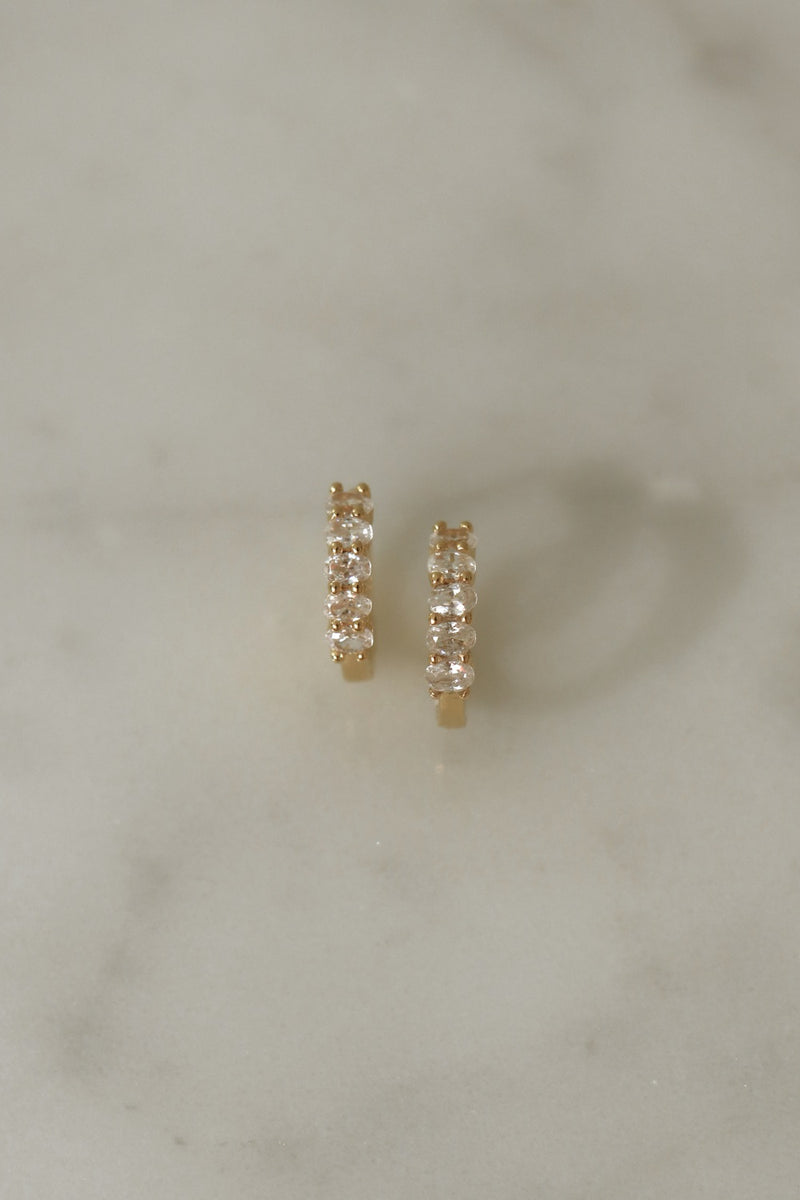 925 Silver Quintia Hoop Earrings, 14K Yellow Gold Vermeil