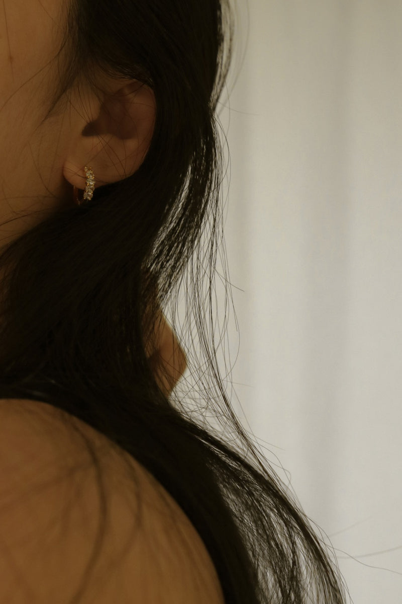 925 Silver Quintia Hoop Earrings, 14K Yellow Gold Vermeil