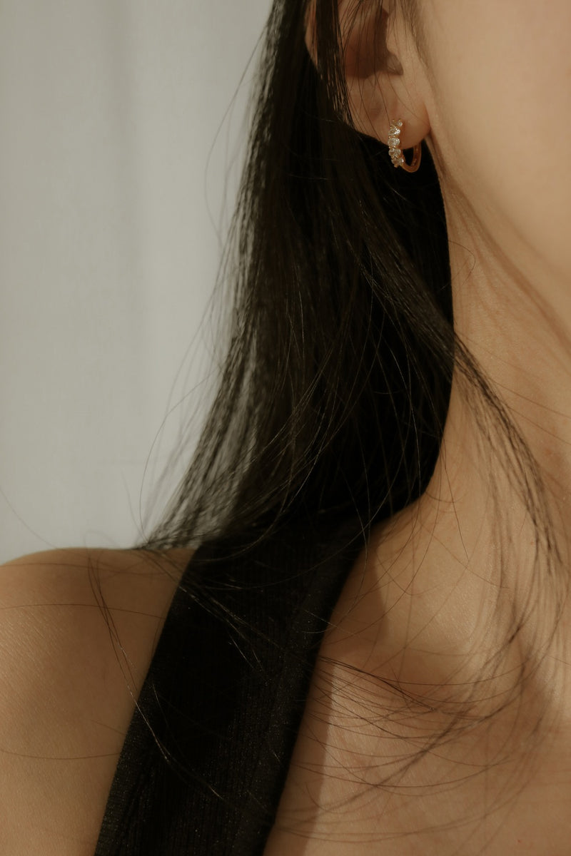 925 Silver Quintia Hoop Earrings, 14K Yellow Gold Vermeil