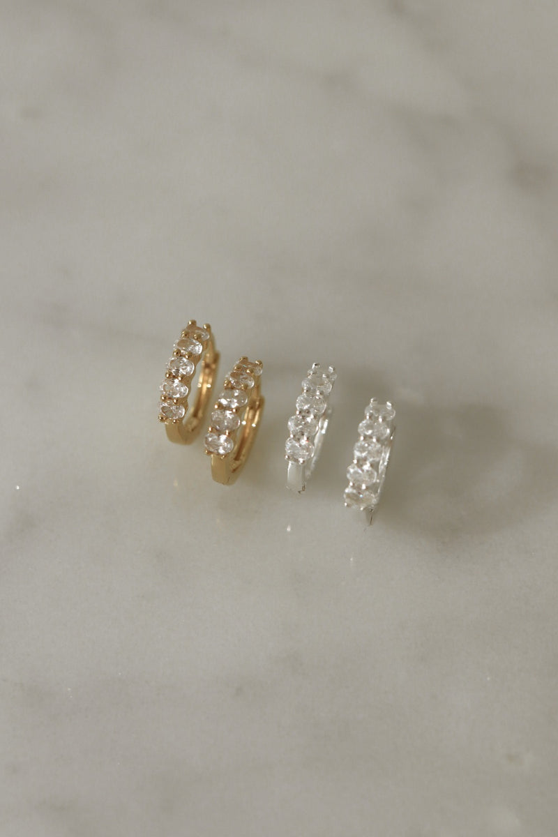 925 Silver Quintia Hoop Earrings, 14K Yellow Gold Vermeil