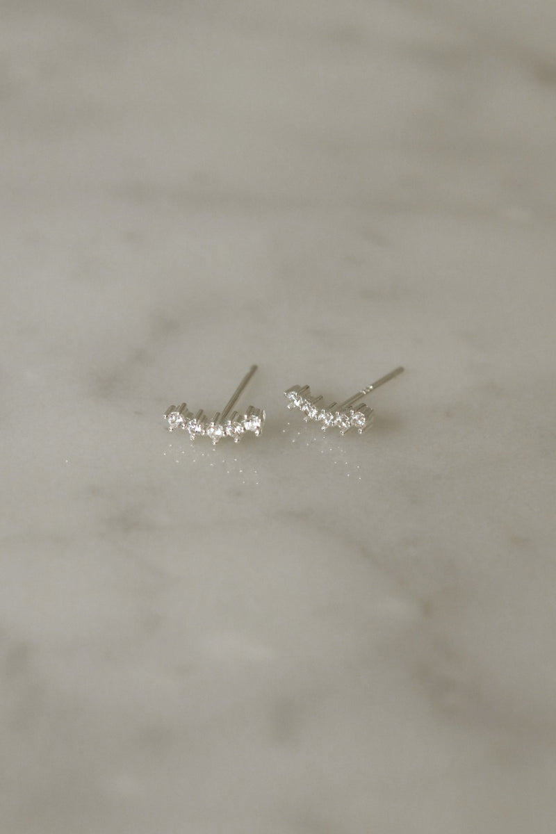 925 Silver Curvia Stud Earrings