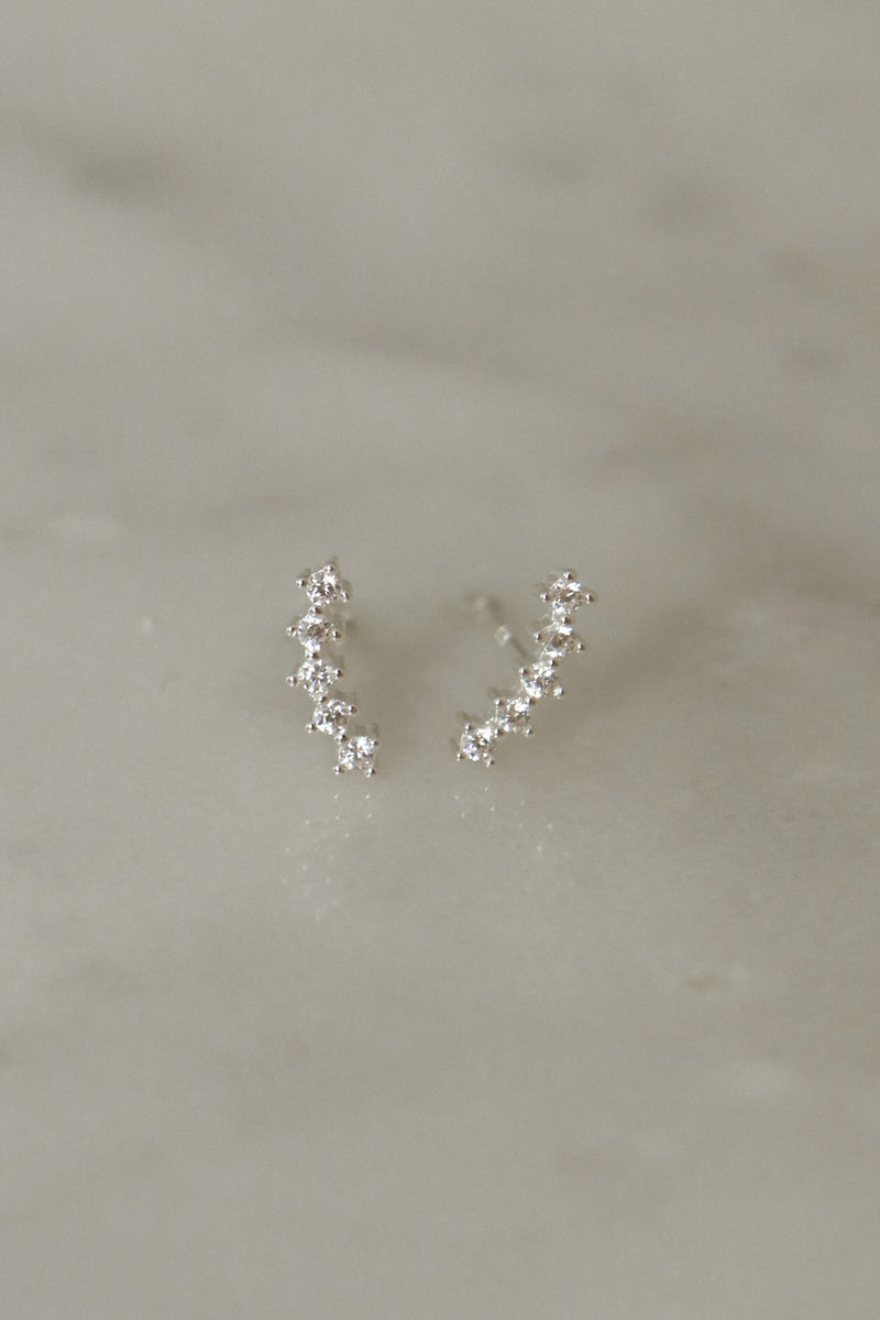 925 Silver Curvia Stud Earrings