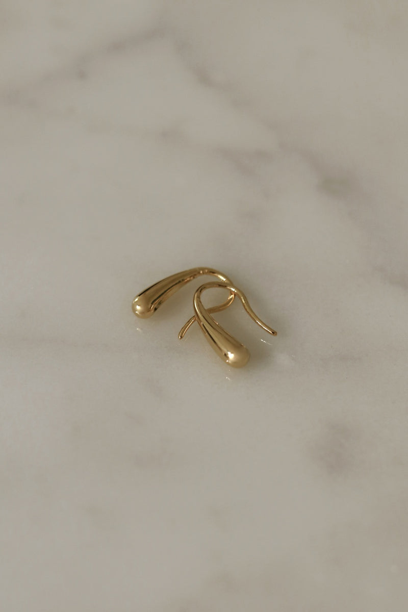 925 Silver Maris Drop Earrings, 14K Yellow Gold Vermeil
