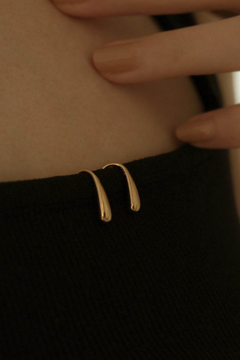 925 Silver Maris Drop Earrings, 14K Yellow Gold Vermeil