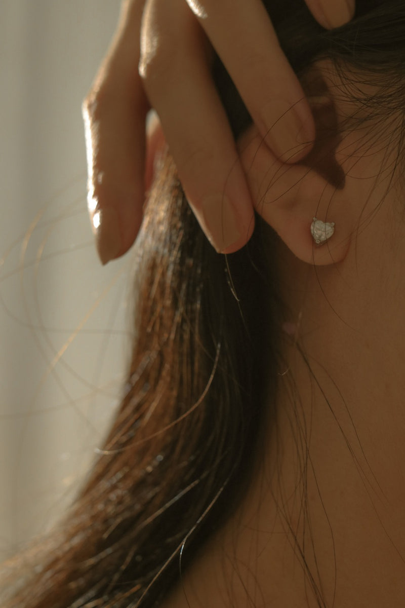 925 Silver Aria Heart Moissanite Earrings