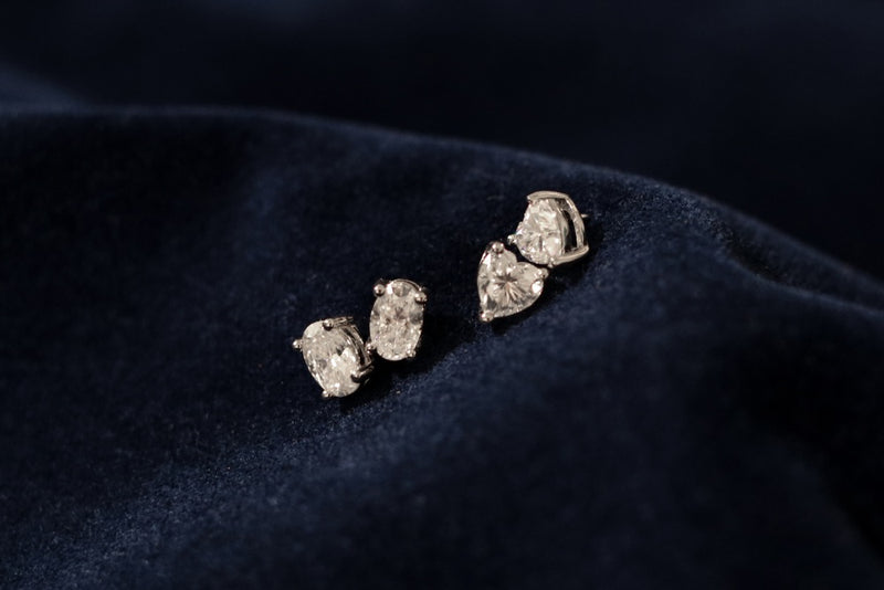 925 Silver Aria Heart Moissanite Earrings