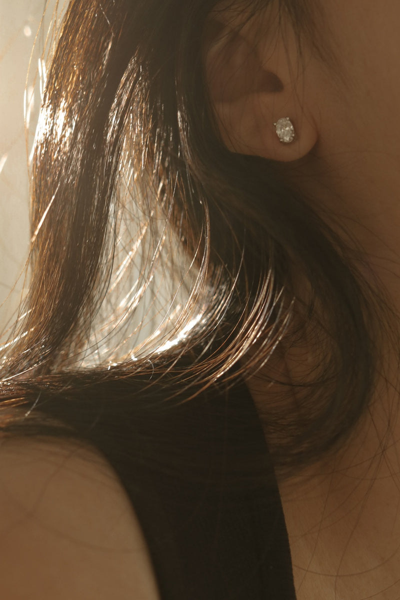 925 Silver Ovella Moissanite Earrings