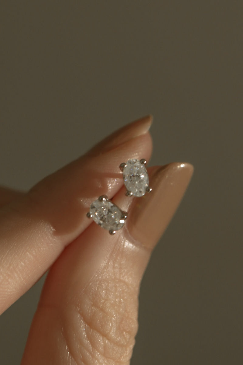 925 Silver Ovella Moissanite Earrings