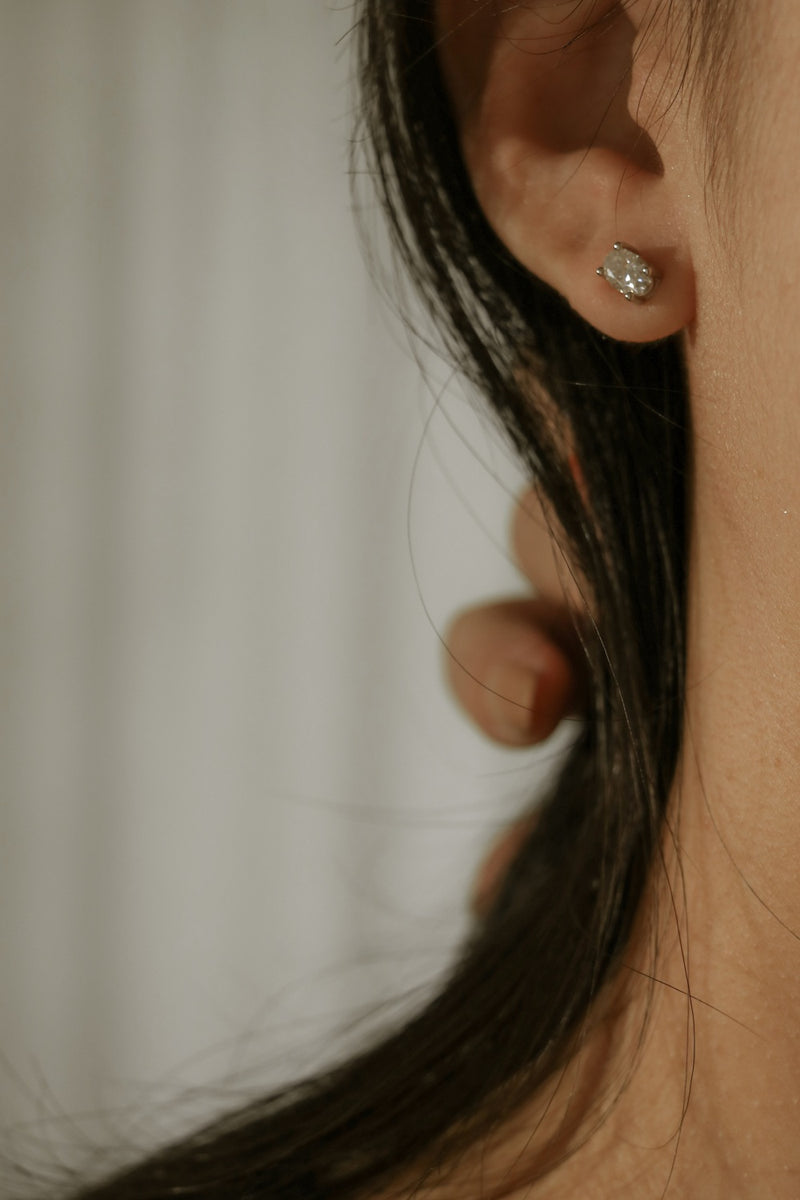 925 Silver Ovella Moissanite Earrings