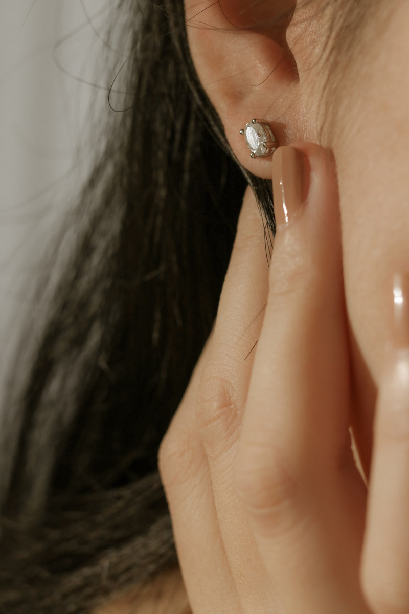 925 Silver Ovella Moissanite Earrings