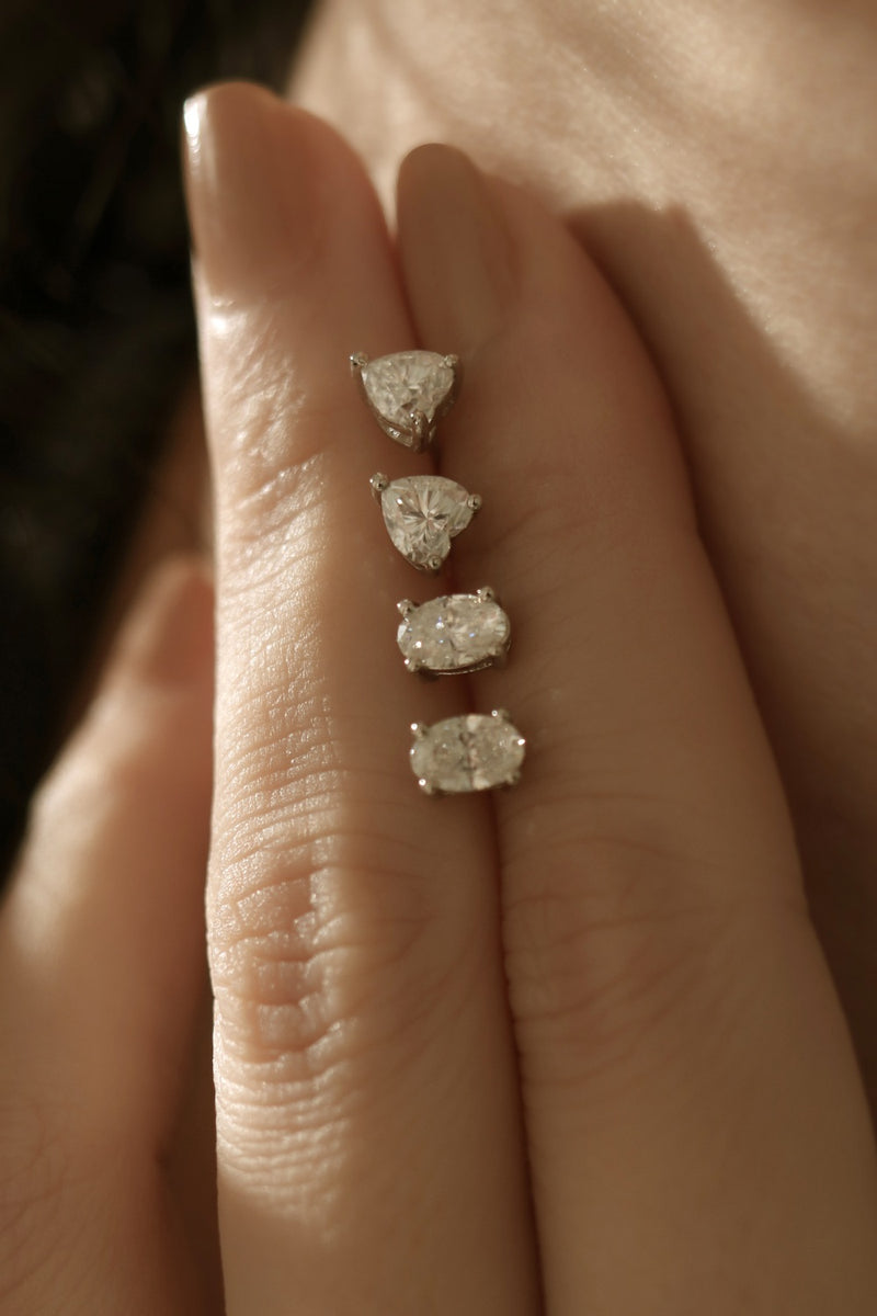 925 Silver Ovella Moissanite Earrings