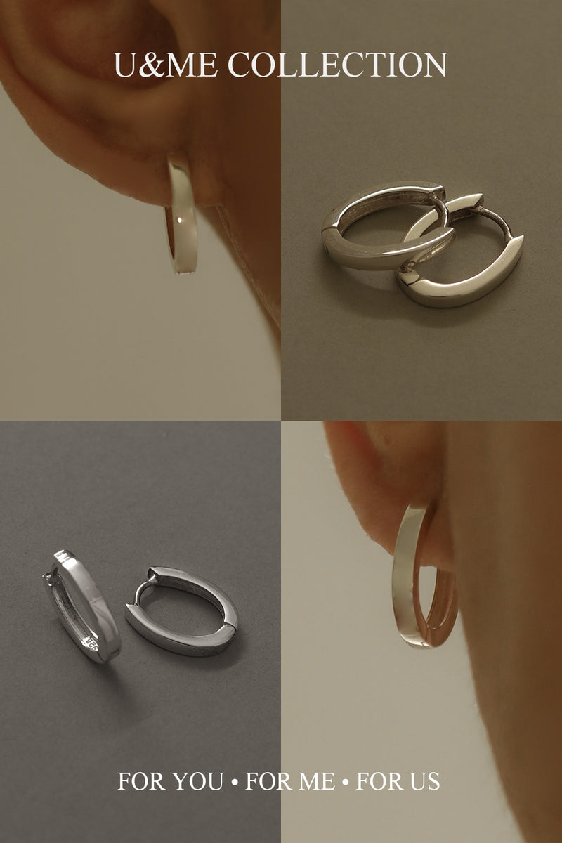16mm Genuine 925 Sterling Silver Plain Hoop Earrings – Rhodium Plated, Snap Closure, Nickel-Free – Made In Germany