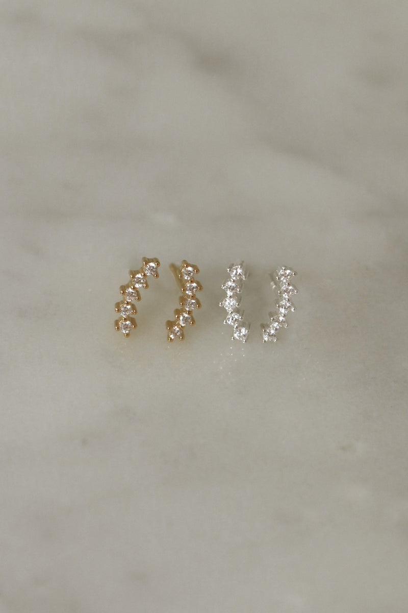 925 Silver Curvia Stud Earrings