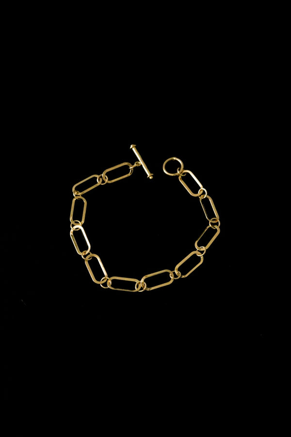 916 Infinity Gold Mixed Link Paper Clip Bracelet (22K)