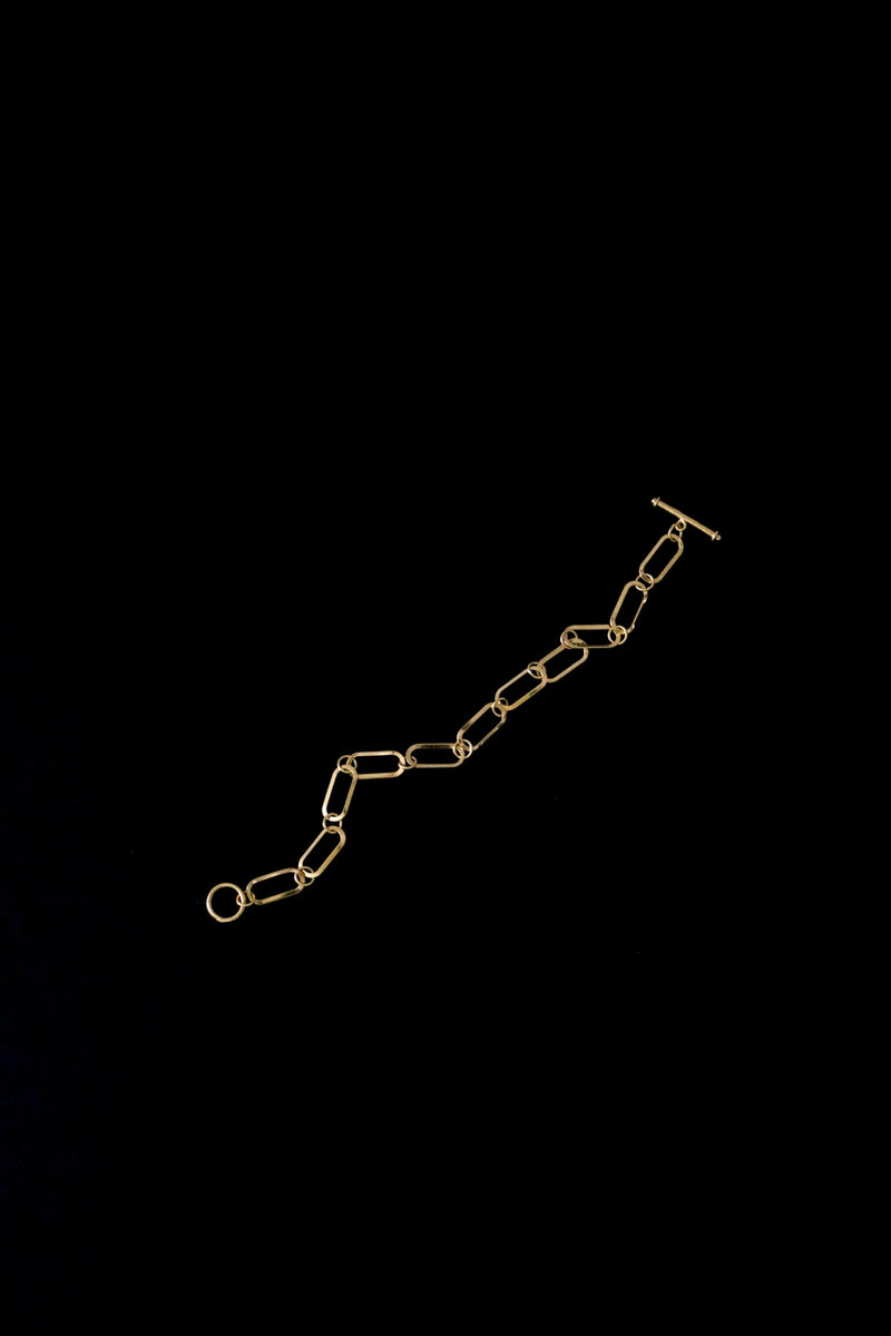 916 Infinity Gold Mixed Link Paper Clip Bracelet (22K)