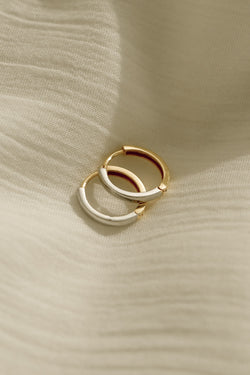 916 Infinity Gold Two-Tone Classic Huggie Earrings (22K)