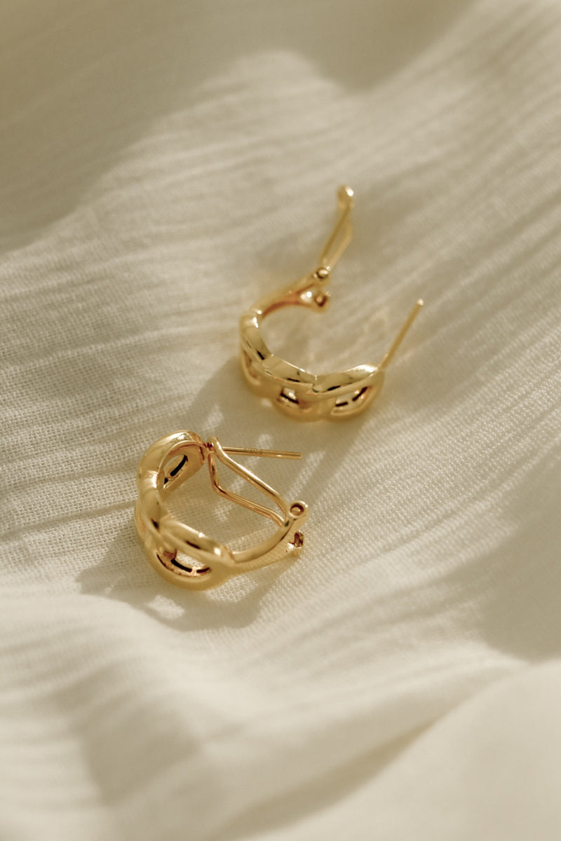 916 Infinity Gold Chain Link Earrings (22K)