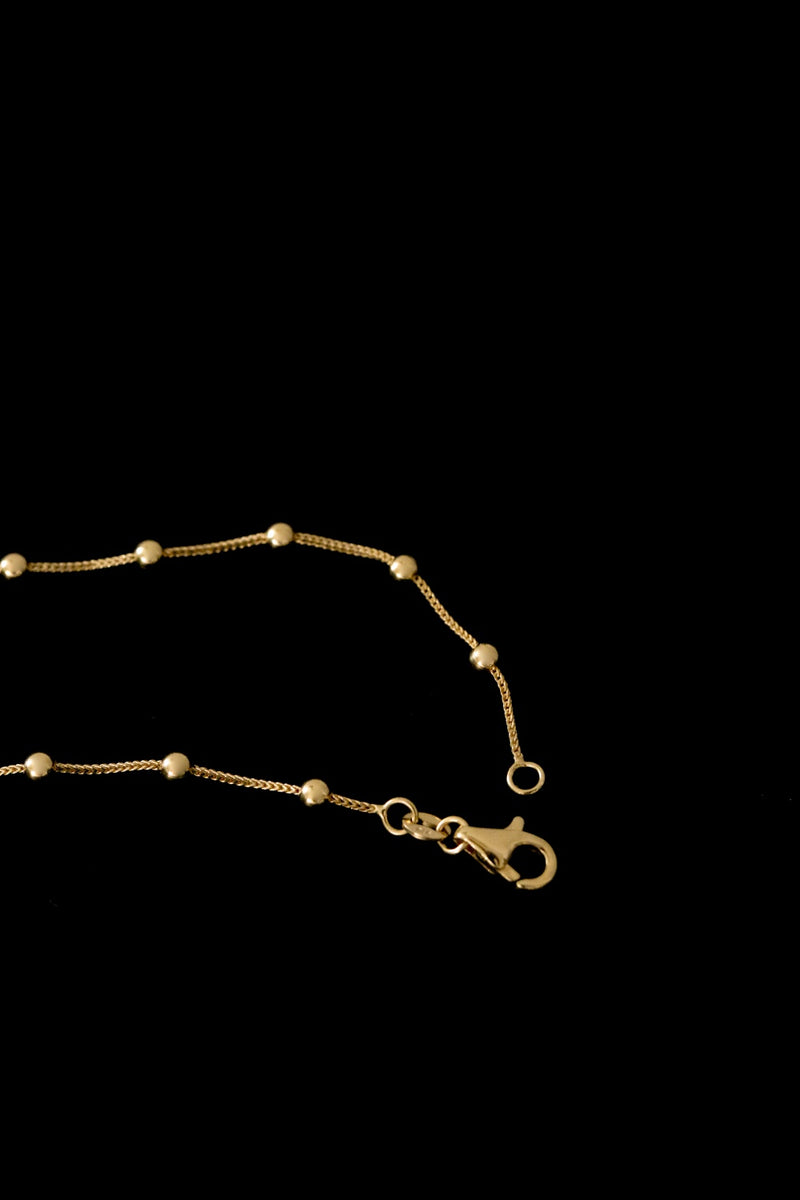 916 Infinity Gold Beaded Foxtail Square Chain Necklace (22K)