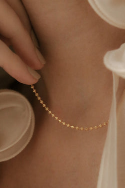 916 Infinity Gold Moon Cut Bead Chain Necklace (22K)