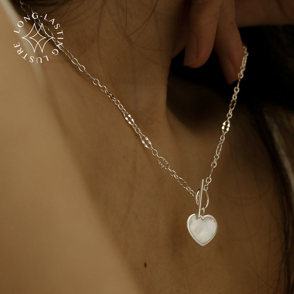 925 Silver Mermaid's Glow Heart Charm Necklace