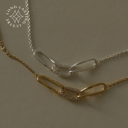 925 Silver Viera Cubic Link Necklace