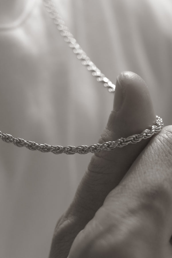 925 |Italy| Silver Rope Chain Men’s Necklace
