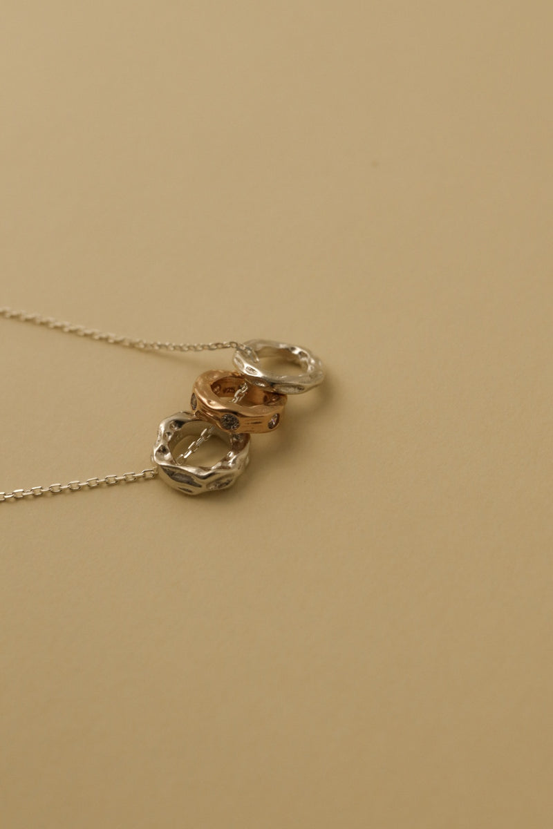 925 Silver Two-Tone Quincy Movable Pendant Necklace