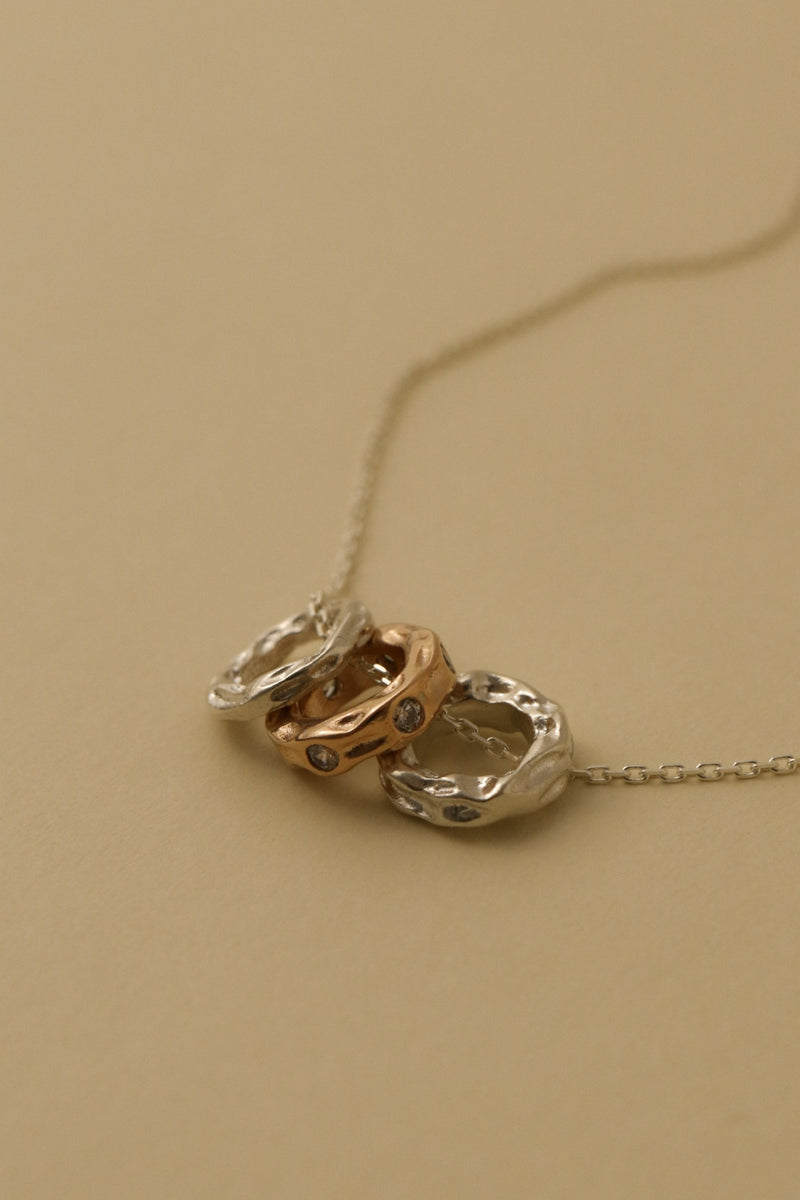 925 Silver Two-Tone Quincy Movable Pendant Necklace