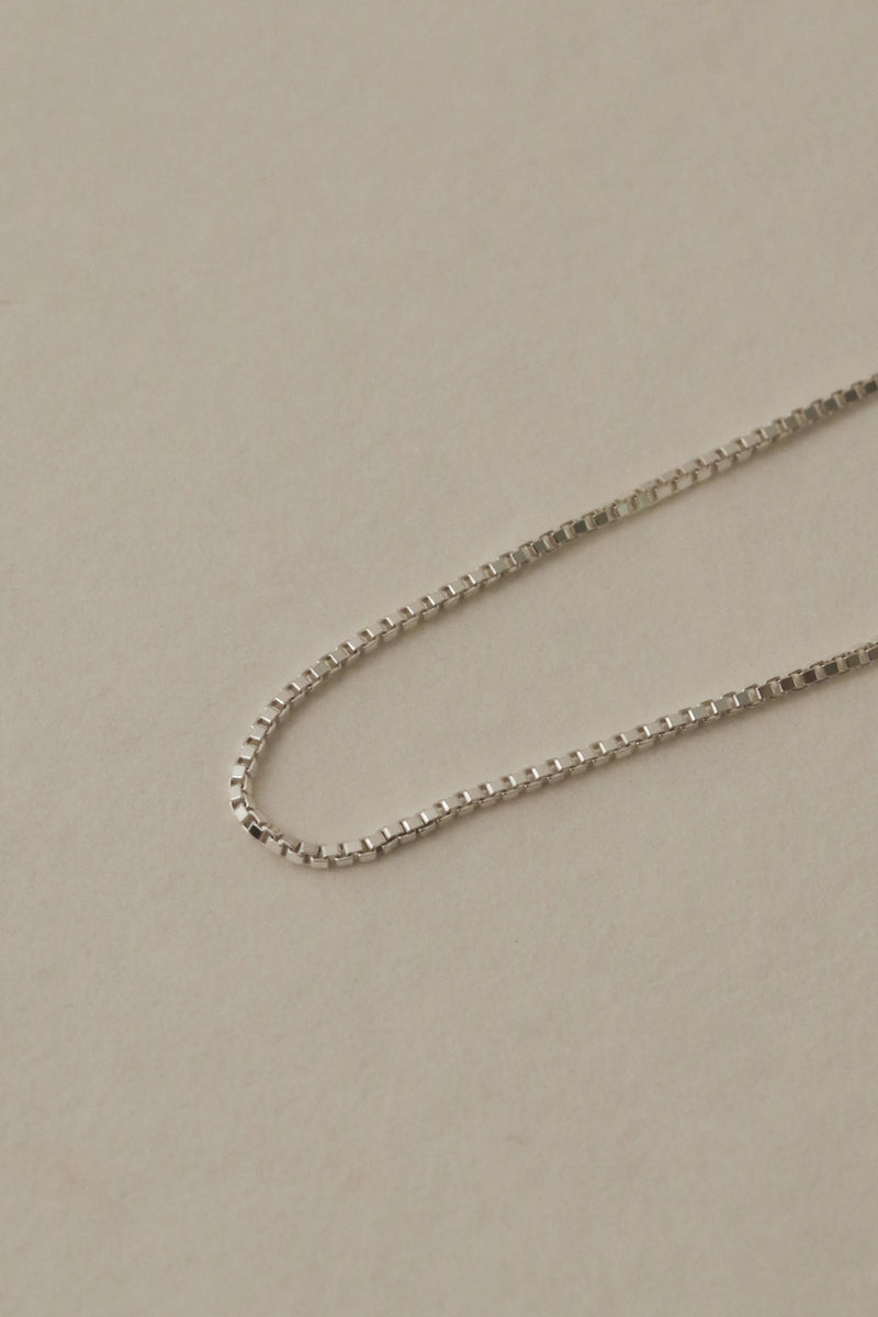 925 Silver Dainty Box Chain Necklace